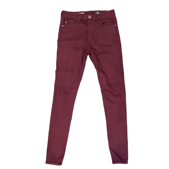 AG Jeans Farrah High Rise Skinny Jeans 27R Maroon 3188 - Picture 3 of 10